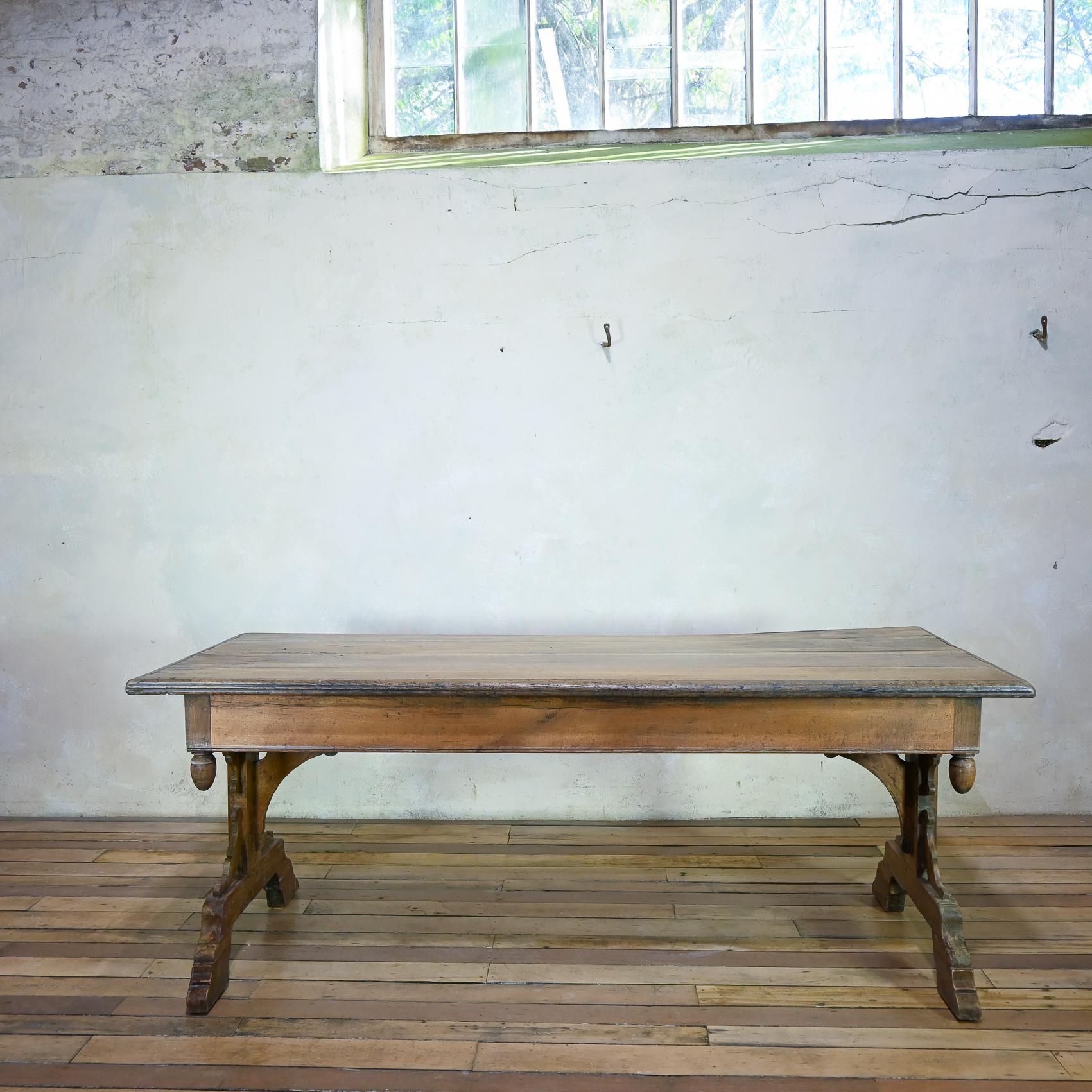 Large 18th Century French Provincial Farmhouse Kitchen Table Walnut dining  For Sale 2