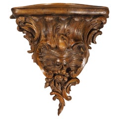 Large 18th Century French Rococo Étagère Wall Bracket in Sculpted Oak