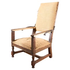 Gran sillón reclinable francés de nogal del siglo XVIII