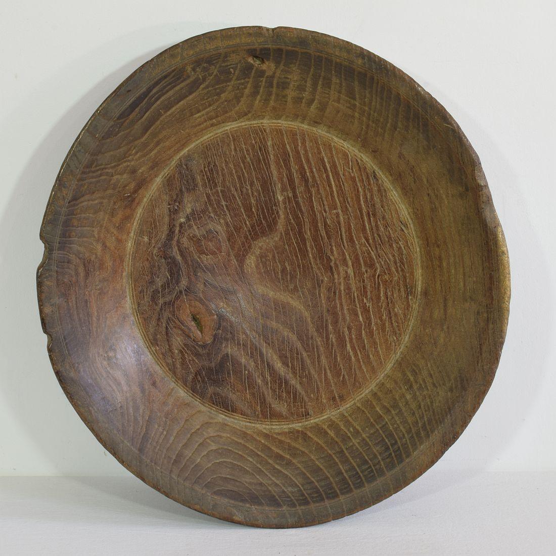 Large 18th Century French Wooden Bowl 1