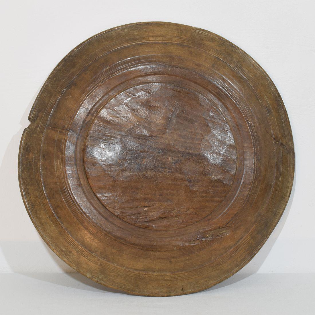 Large 18th Century French Wooden Bowl / Platter For Sale 6