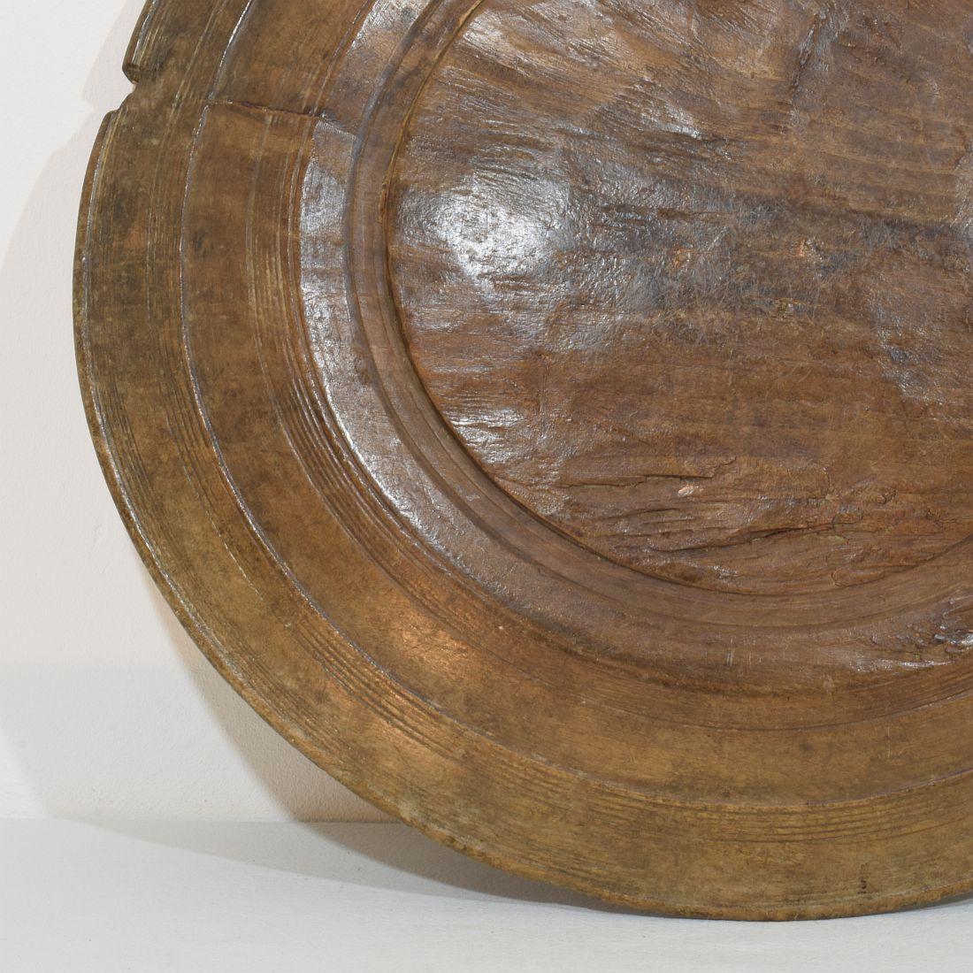 Large 18th Century French Wooden Bowl / Platter For Sale 9