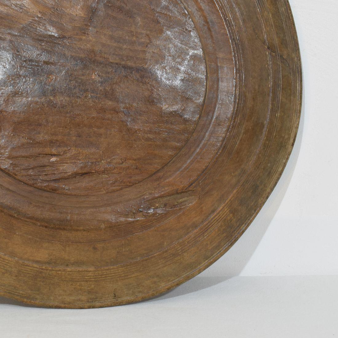 Large 18th Century French Wooden Bowl / Platter For Sale 10