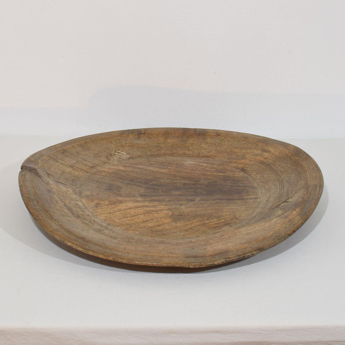 French Provincial Large 18th Century French Wooden Bowl / Platter For Sale