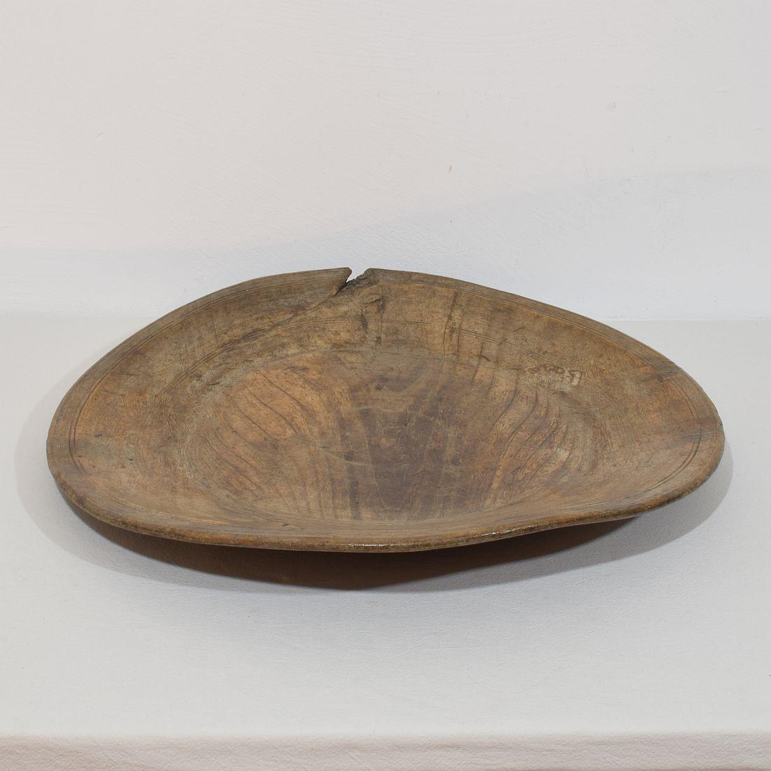 Hand-Crafted Large 18th Century French Wooden Bowl / Platter For Sale