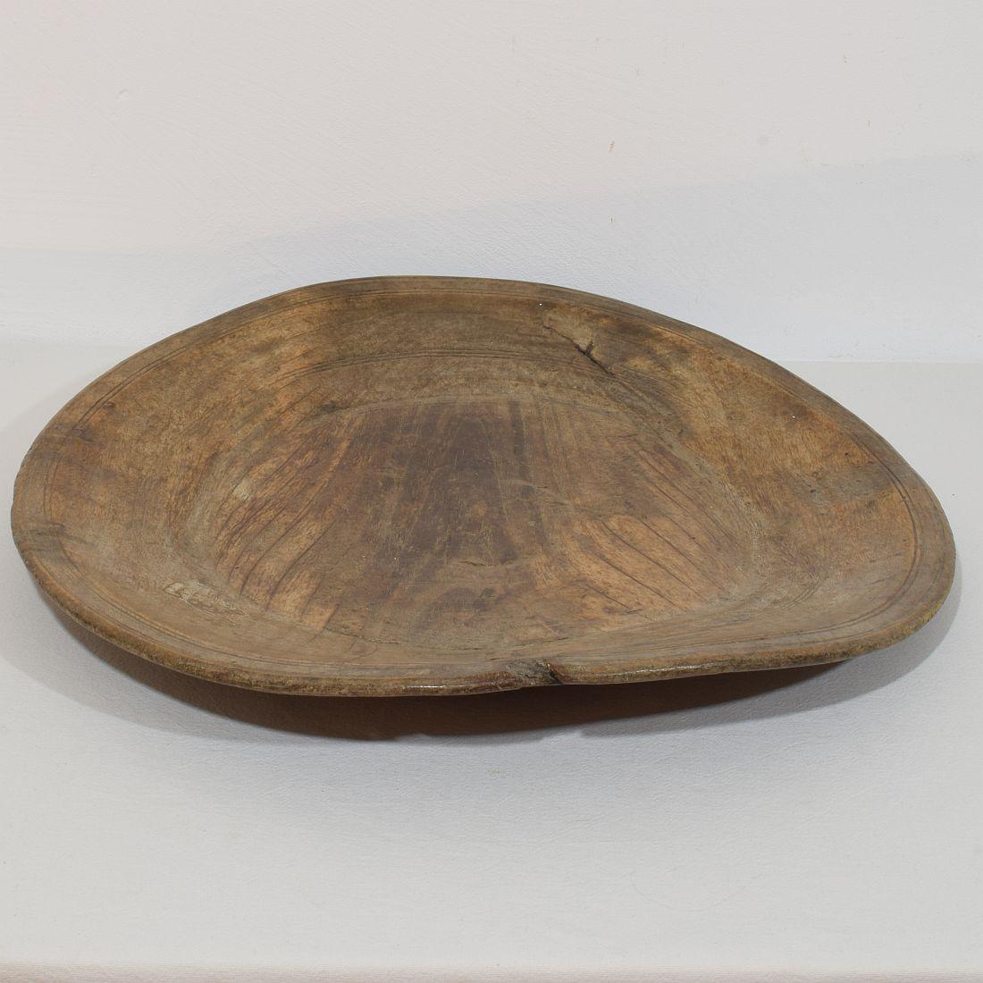 18th Century and Earlier Large 18th Century French Wooden Bowl / Platter For Sale