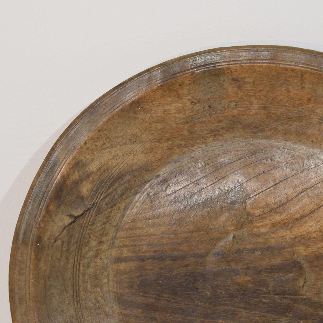 Large 18th Century French Wooden Bowl / Platter For Sale 2