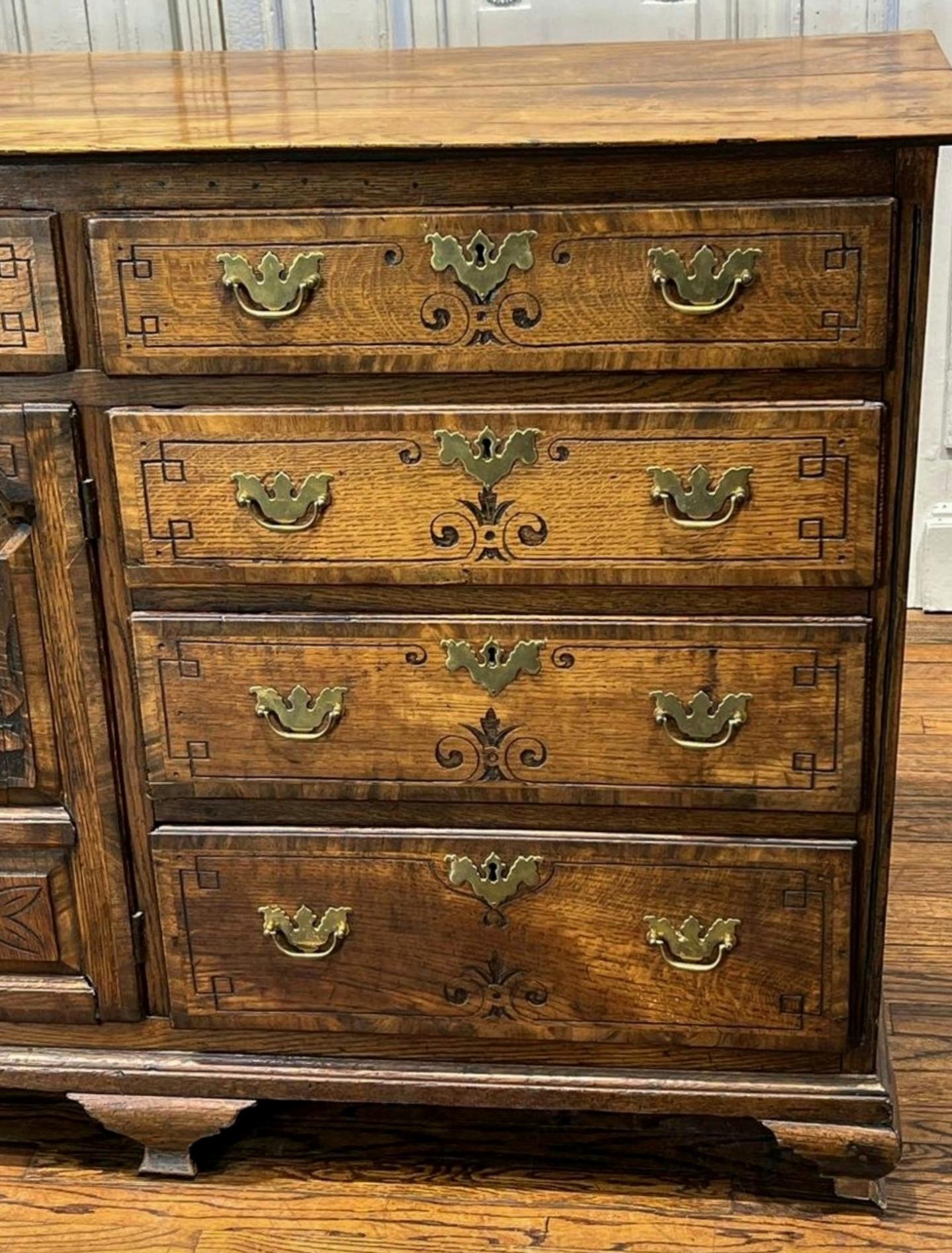 Large 18th Century George III Period English Oak Welsh Dresser Cabinet 5