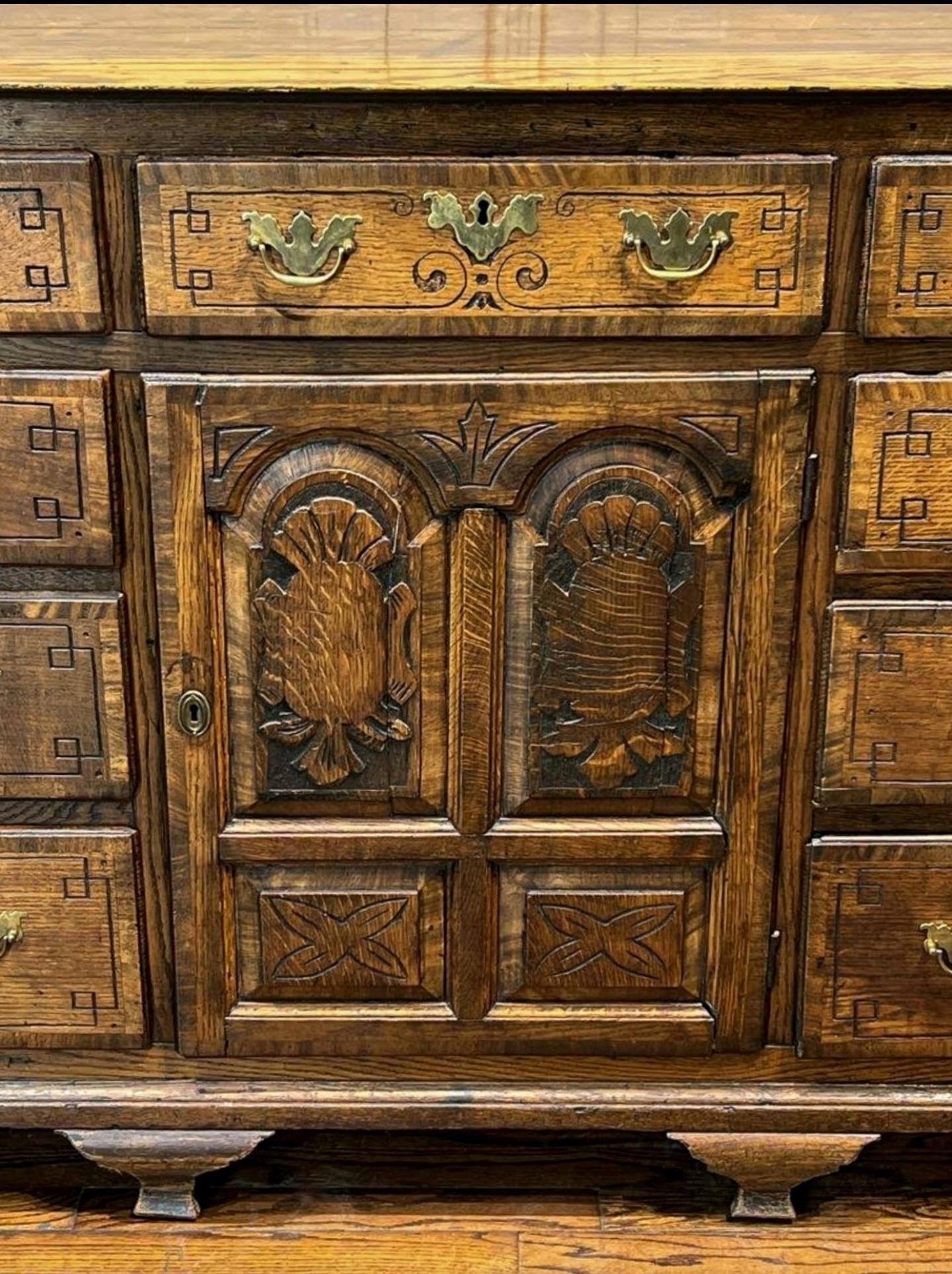 Large 18th Century George III Period English Oak Welsh Dresser Cabinet 4
