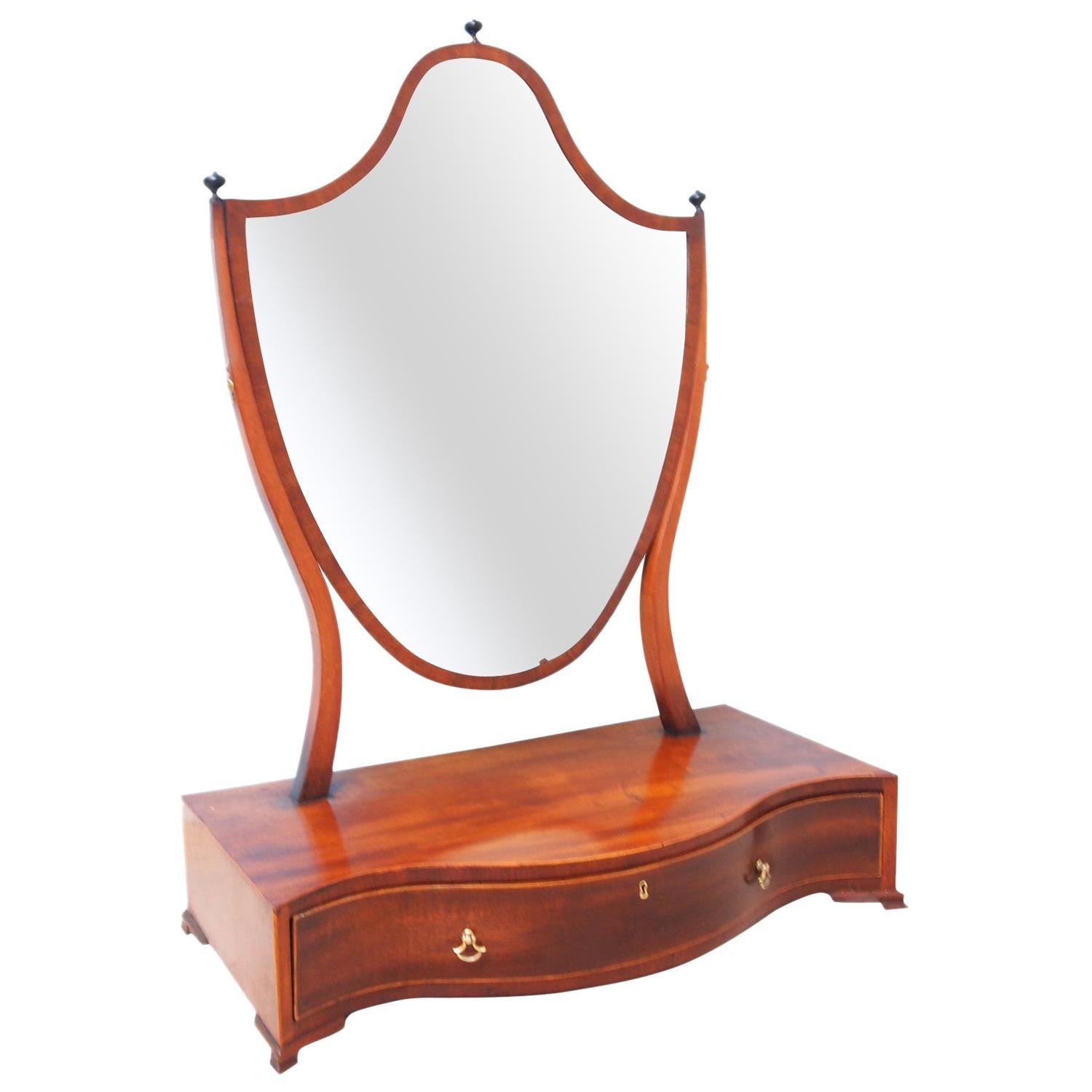 Large 18th Century Georgian Mahogany Dressing Table Mirror For Sale