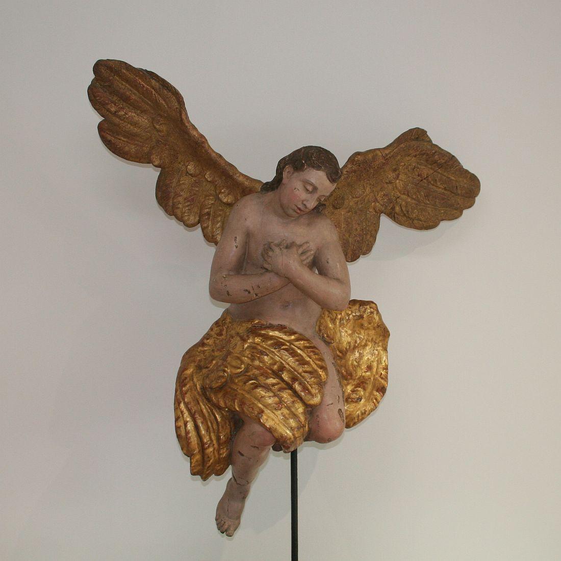 Large 18th Century Gilded Italian Baroque Angel 1