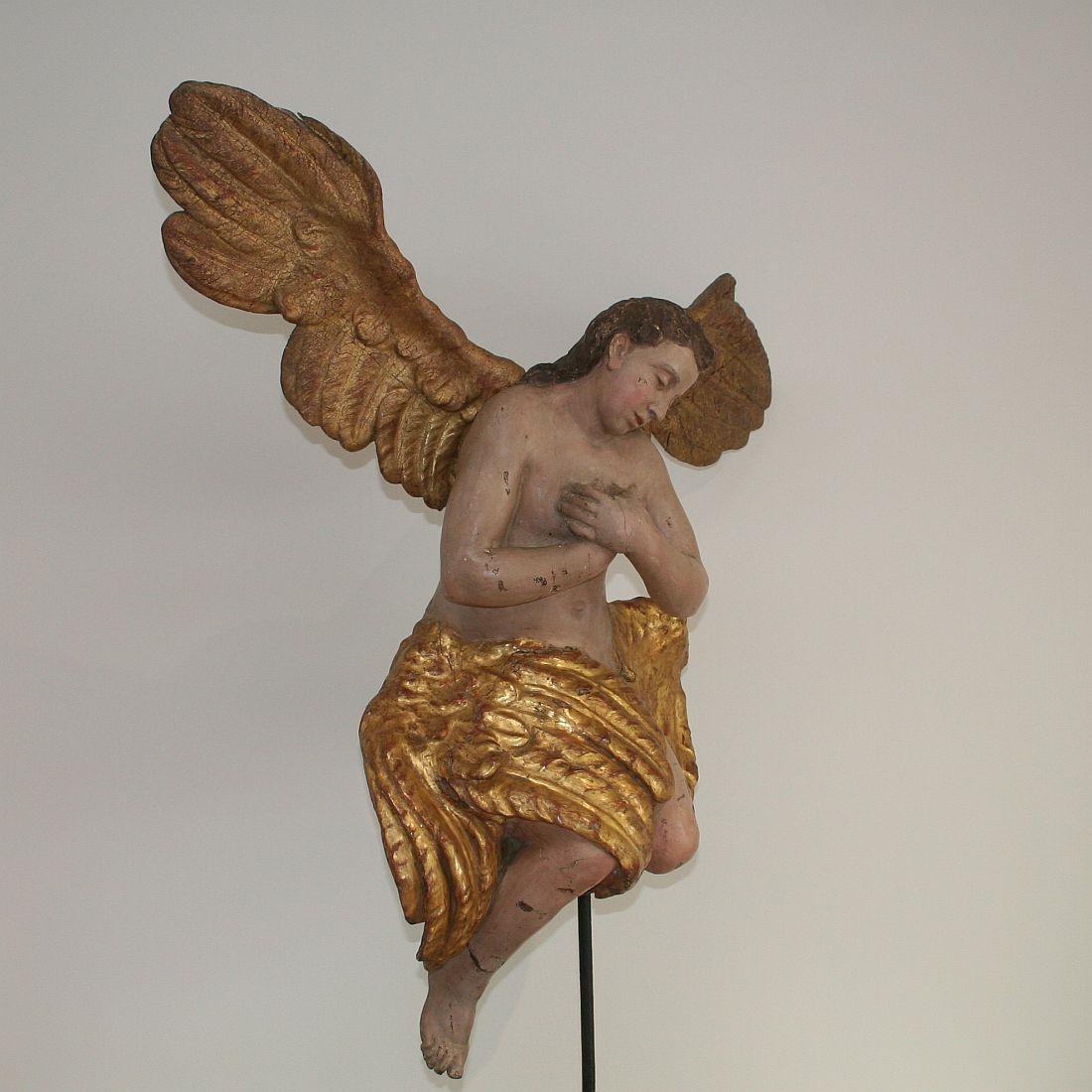 Large 18th Century Gilded Italian Baroque Angel 3