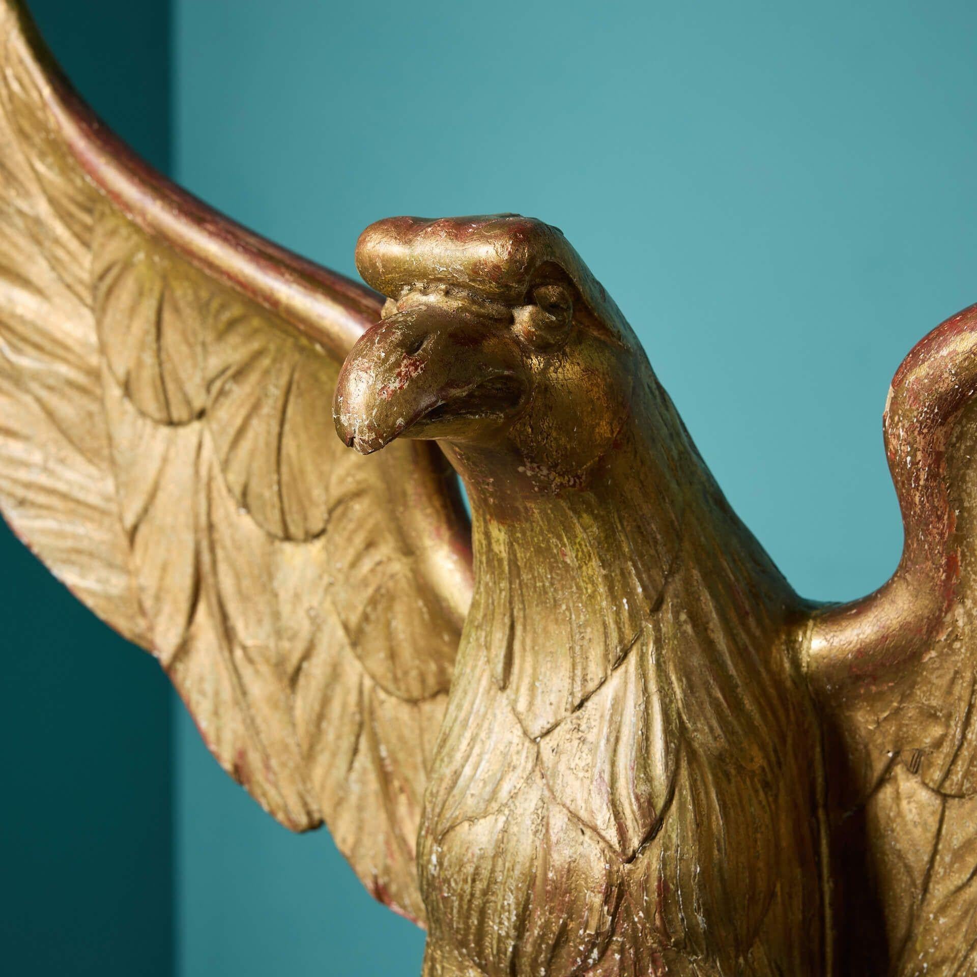 Victorian Large 18th Century Gilt Wood Eagle For Sale