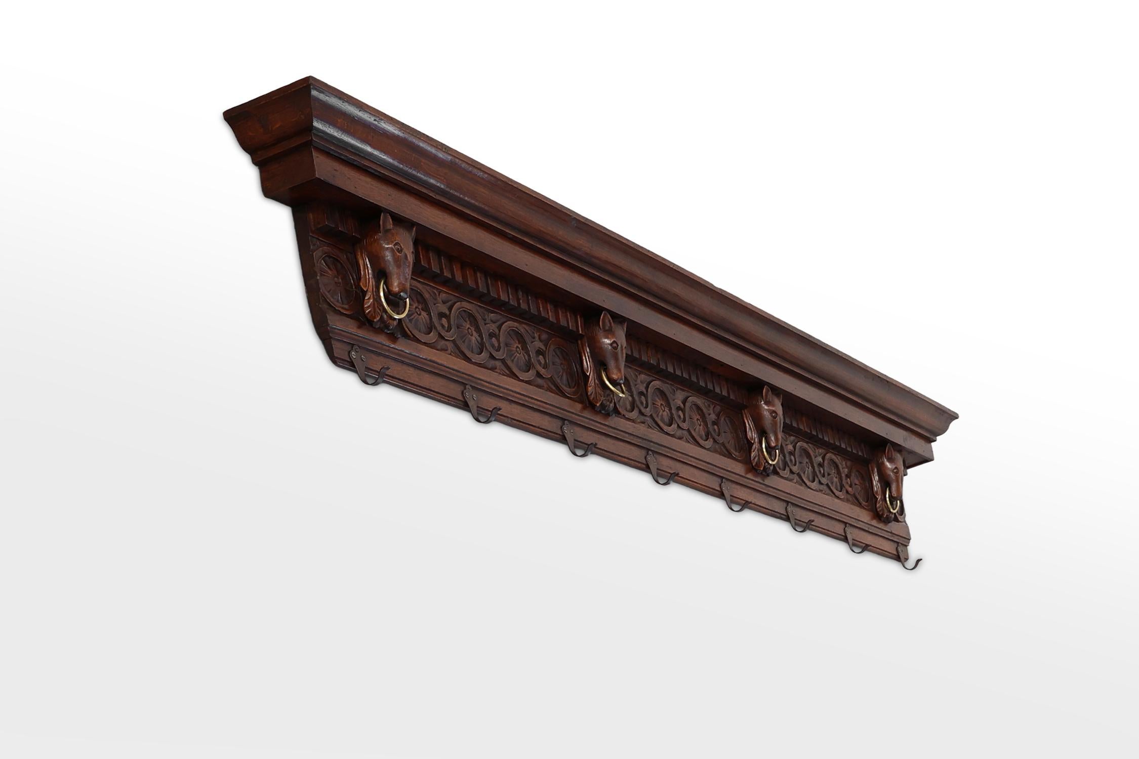 Gothic Revival Large 18th Century Gothic solid oak hand carved coat rack, France For Sale