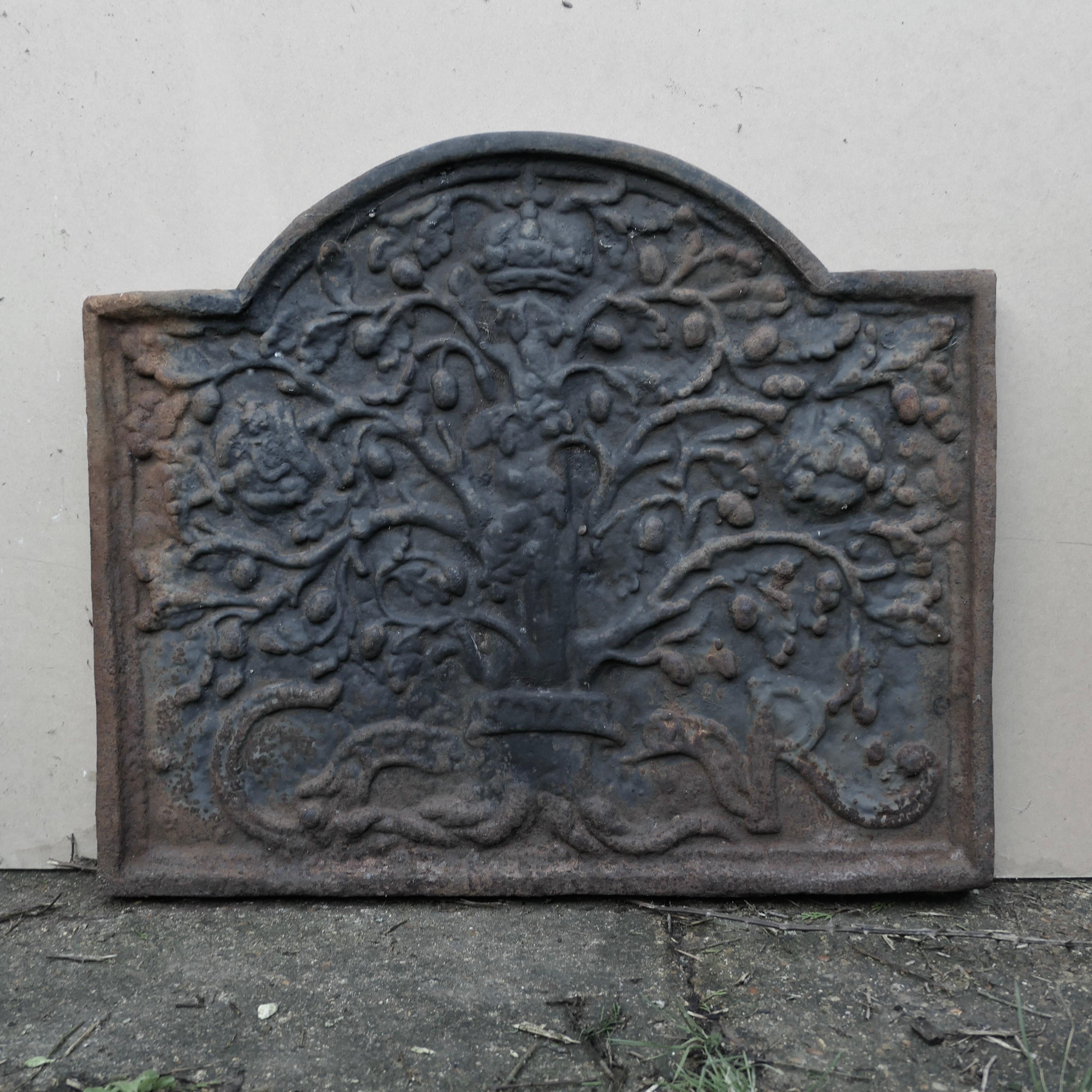  Large 18th Century Heavy Iron Fire Back, Andirons and Grate    For Sale 8