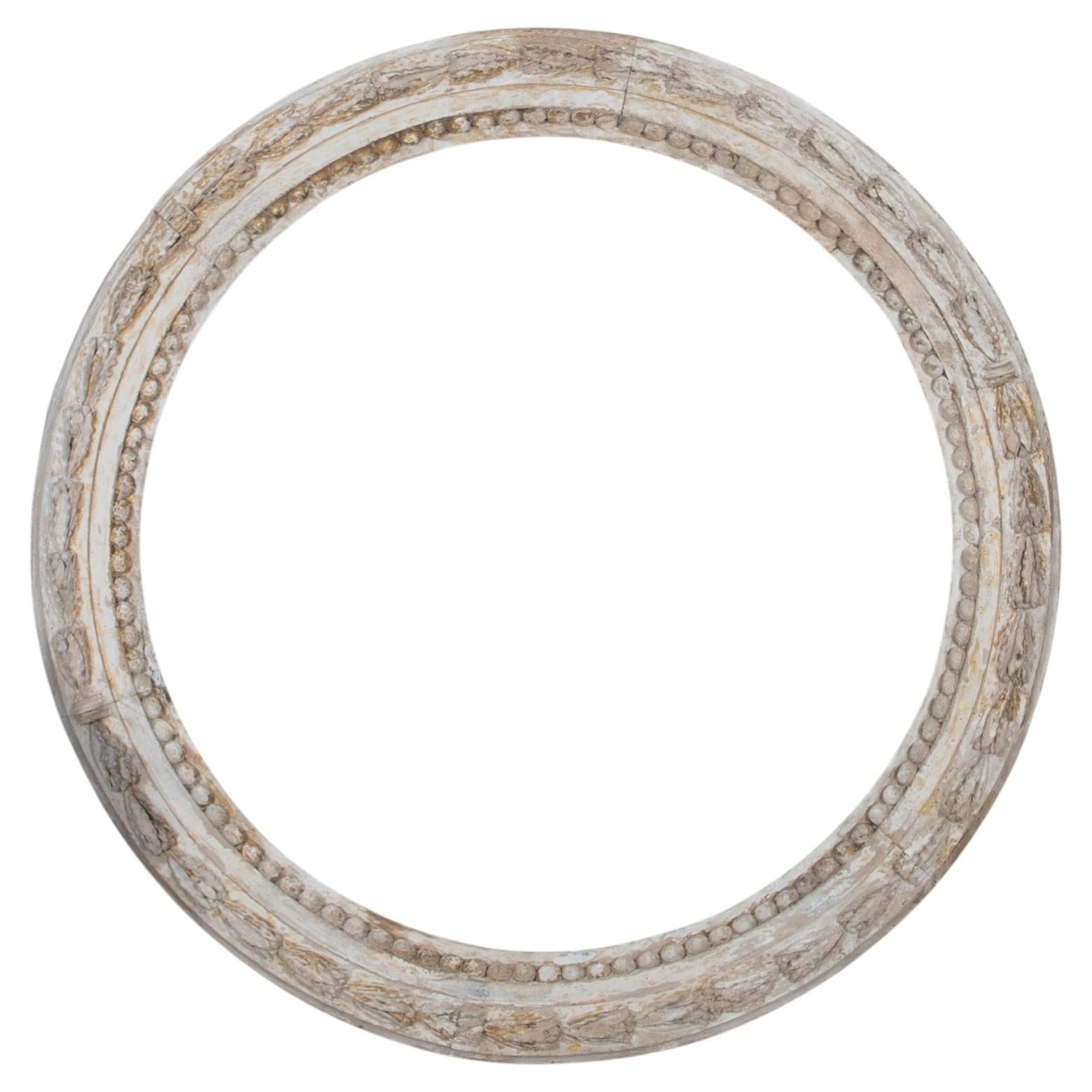 Gran marco de óculo circular tallado italiano del siglo XVIII en venta