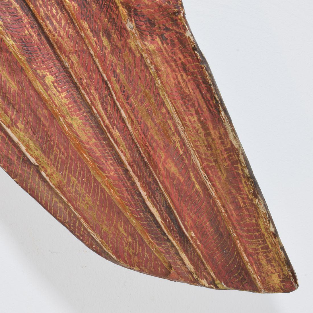 Großer italienischer geschnitzter Holzflügel eines Barockengels aus dem 18. im Angebot 7
