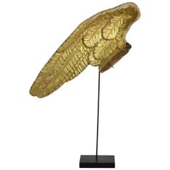 Large 18th Century, Italian Carved Wooden Wing of a Baroque Angel