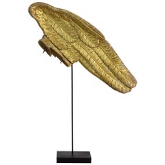 Large 18th Century, Italian Carved Wooden Wing of a Baroque Angel