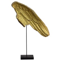 Large 18th Century, Italian Carved Wooden Wing of a Baroque Angel