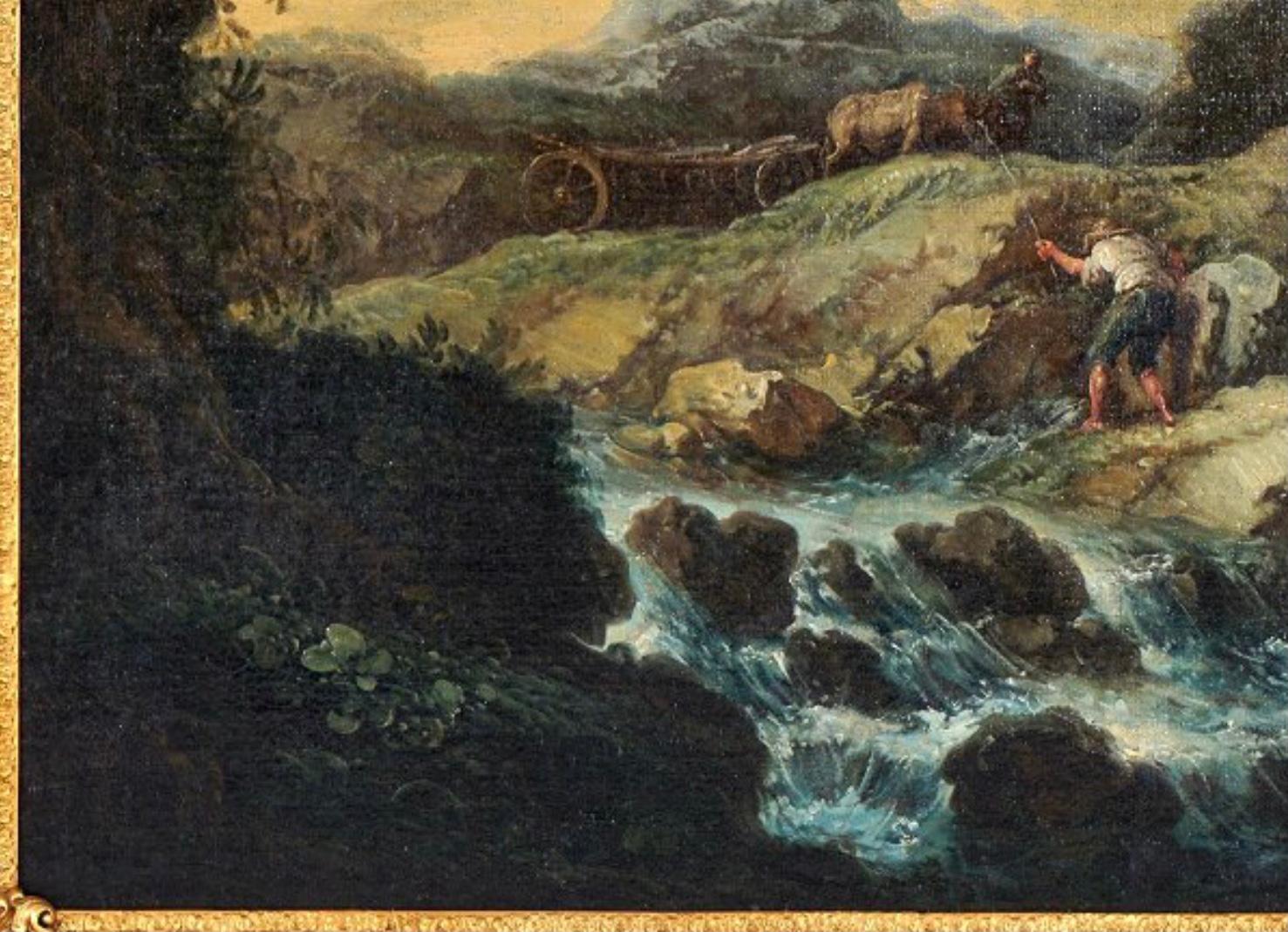 Baroque Large 18th Century Italian Landscape Painting