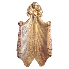 Large 18th Century Italian "Linen Fold" Plaque