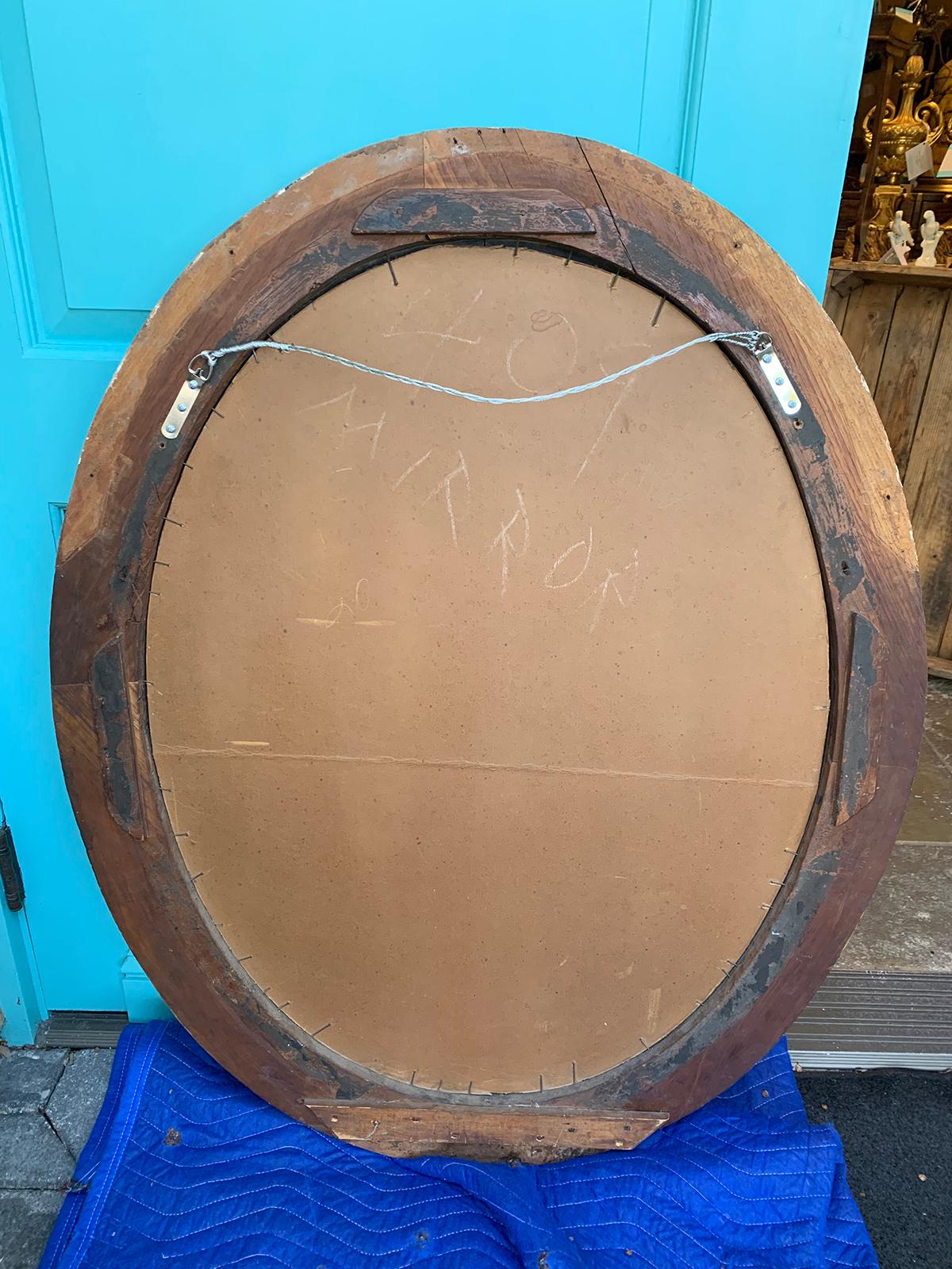 Large 18th Century Italian Neoclassical Oval Mirror In Good Condition In Atlanta, GA