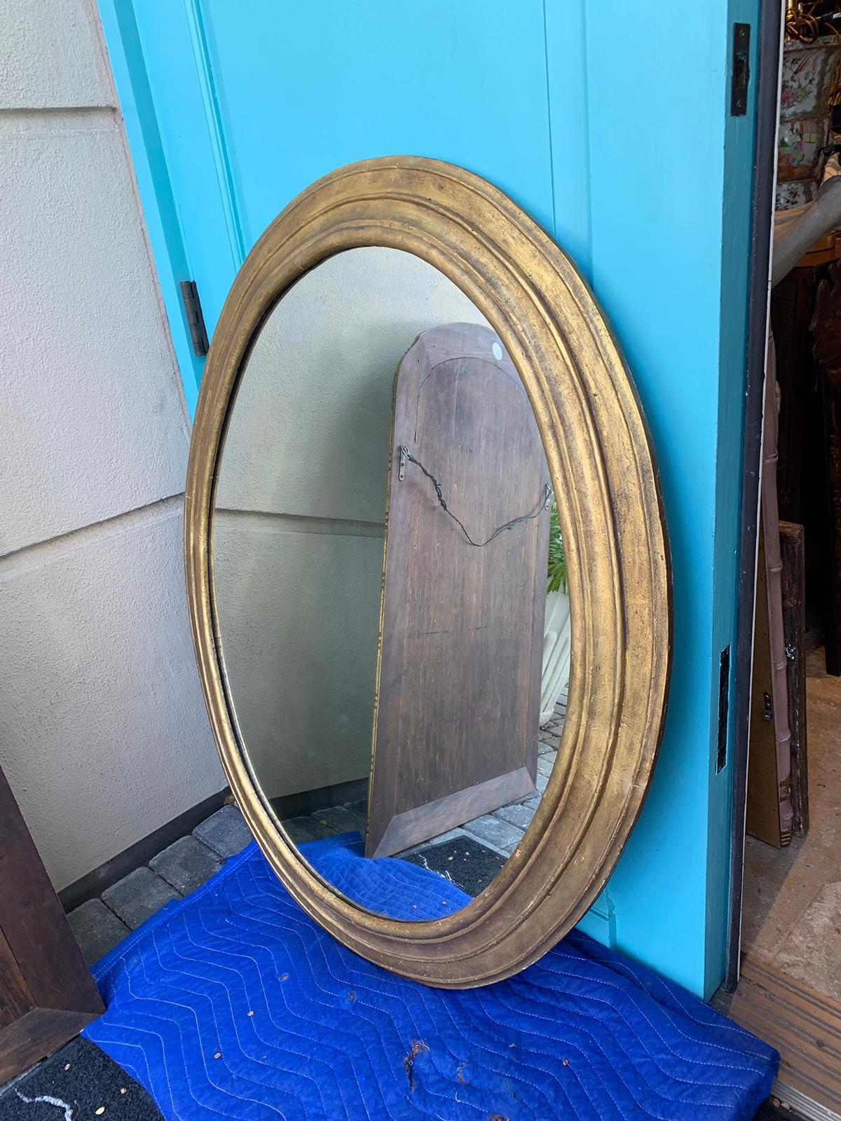 18th Century and Earlier Large 18th Century Italian Neoclassical Oval Mirror