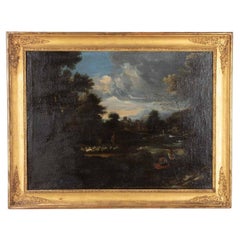 Large 18th Century Italian Oil on Canvas Landscape