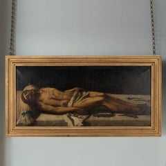 Large 18th Century Italian Oil On Canvas Painting Of Christ