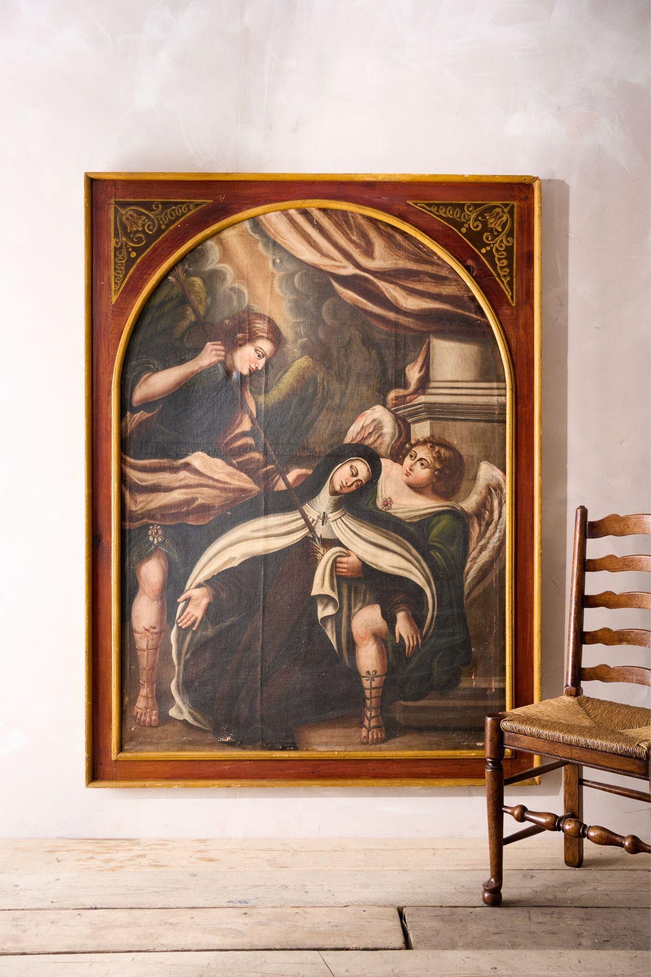 Large 18th century Italian oil on canvas Religious painting In Good Condition In Malton, GB