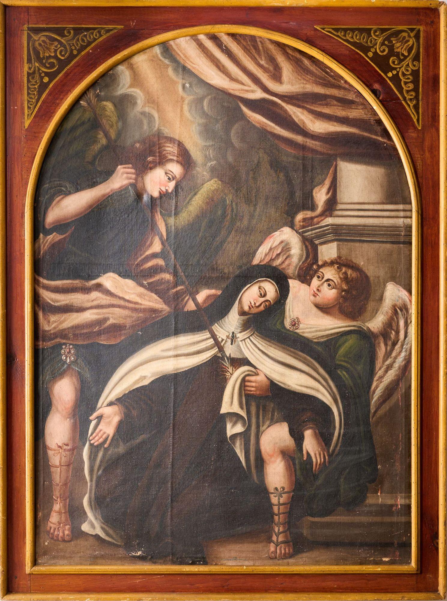 18th Century and Earlier Large 18th century Italian oil on canvas Religious painting
