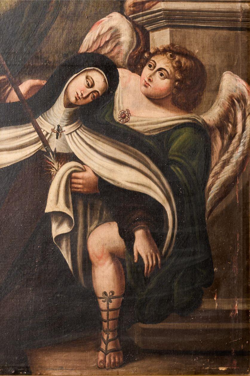 Paint Large 18th century Italian oil on canvas Religious painting