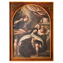 Large 18th century Italian oil on canvas Religious painting