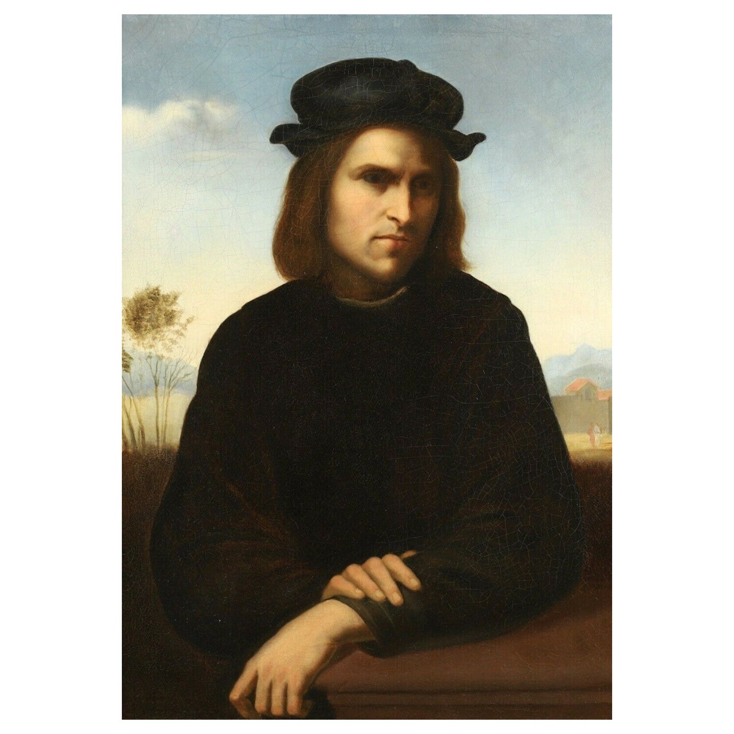 Grand portrait à l'huile d'un érudit d'un maître italien du 18ème siècle