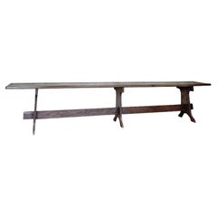 Grande tavolo a cavalletto da refettorio italiano del XVIII secolo