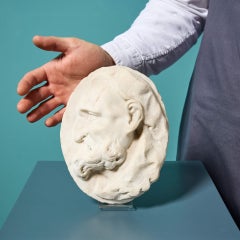 Grande medaglione ritratto in marmo statuario italiano del XVIII secolo