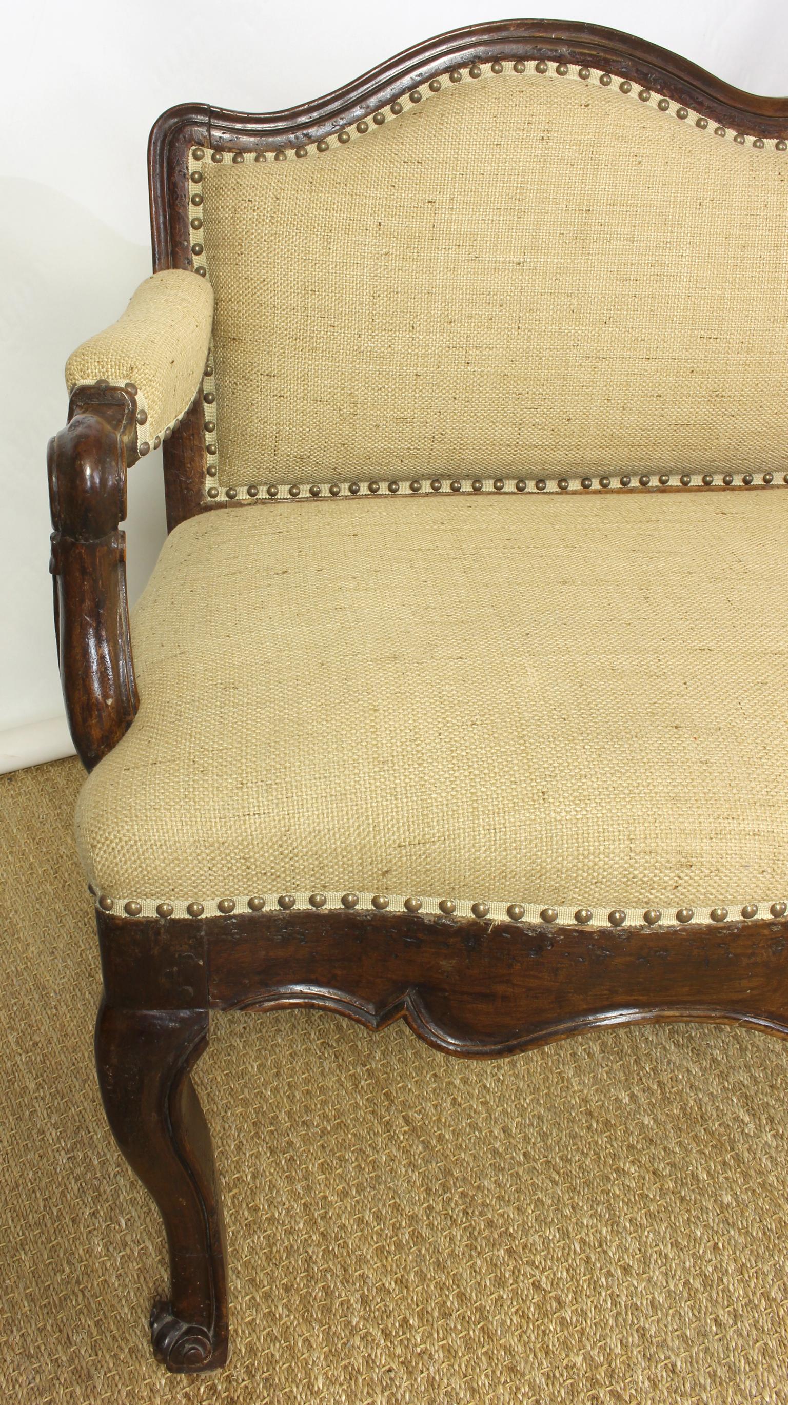 Large 18th Century Italian Upholstered Bench 8