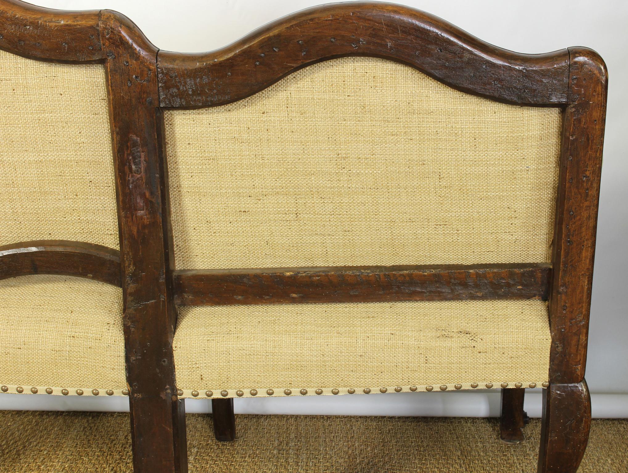 Large 18th Century Italian Upholstered Bench 3