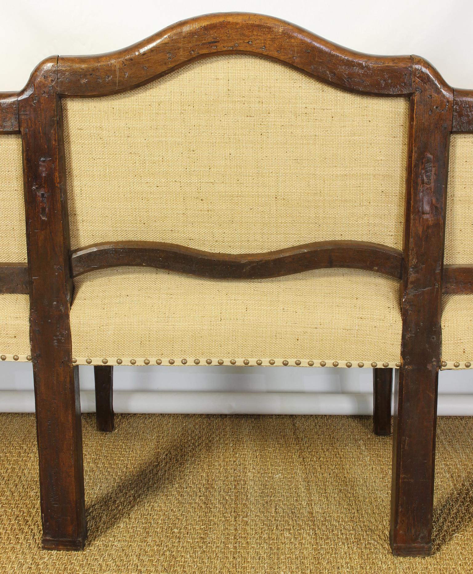 Large 18th Century Italian Upholstered Bench 4