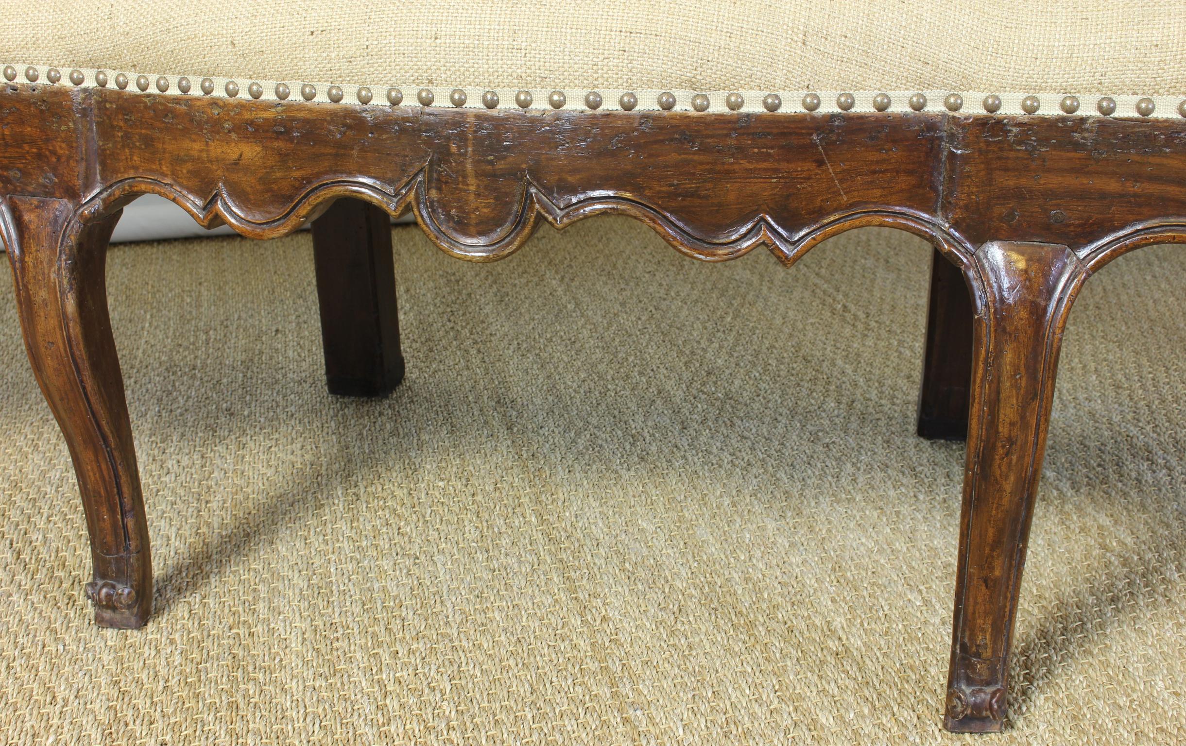 Large 18th Century Italian Upholstered Bench 6