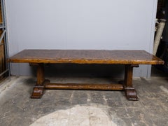 Large 18th Century Italian Walnut Refectory Table with Trestle Base