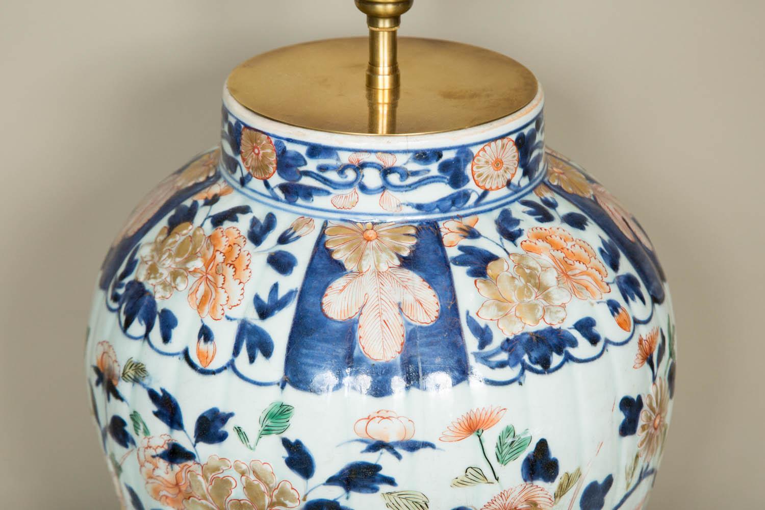 18th Century and Earlier Large 18th Century Japanese Imari Vase as a Lamp