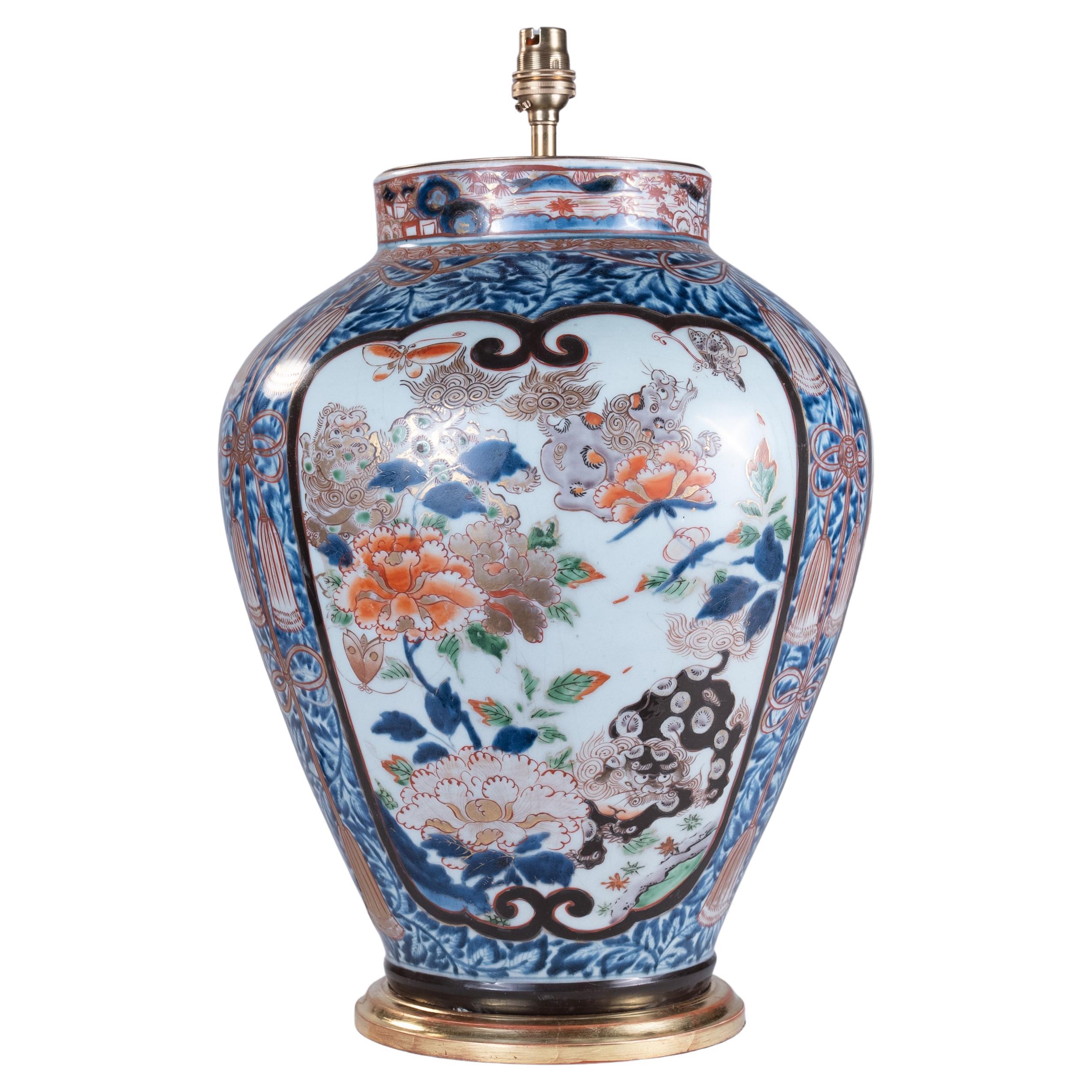 Large 18th Century Japanese Imari Vase as a Lamp