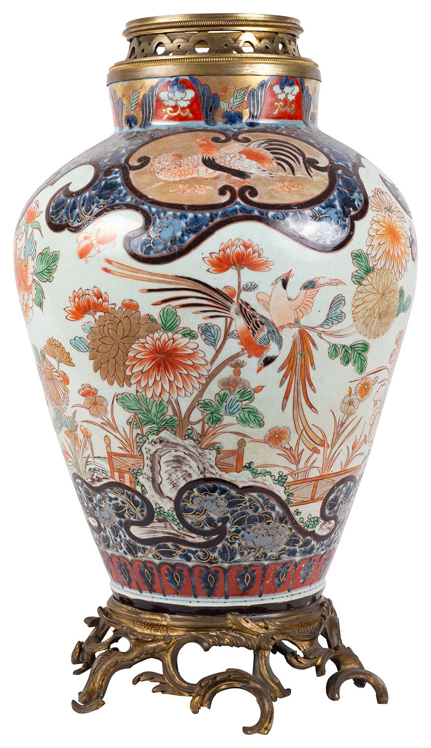 Hand-Painted Large 18th Century Japanese Imari Vase / Lamp