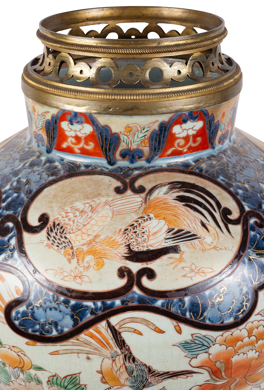 Large 18th Century Japanese Imari Vase / Lamp In Good Condition In Brighton, Sussex