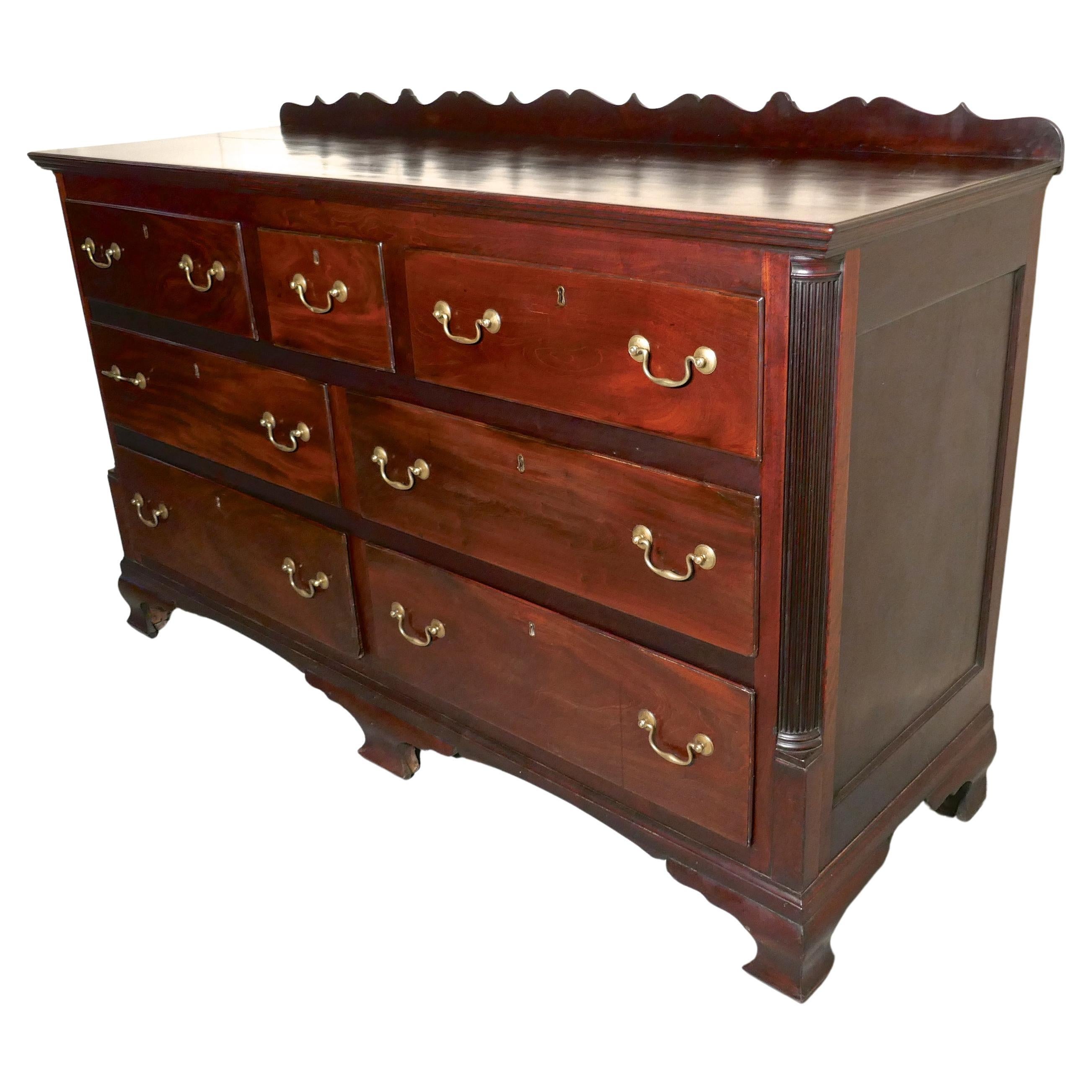 Large 18th Century Lancashire Chest of Drawers George III Dresser   For Sale