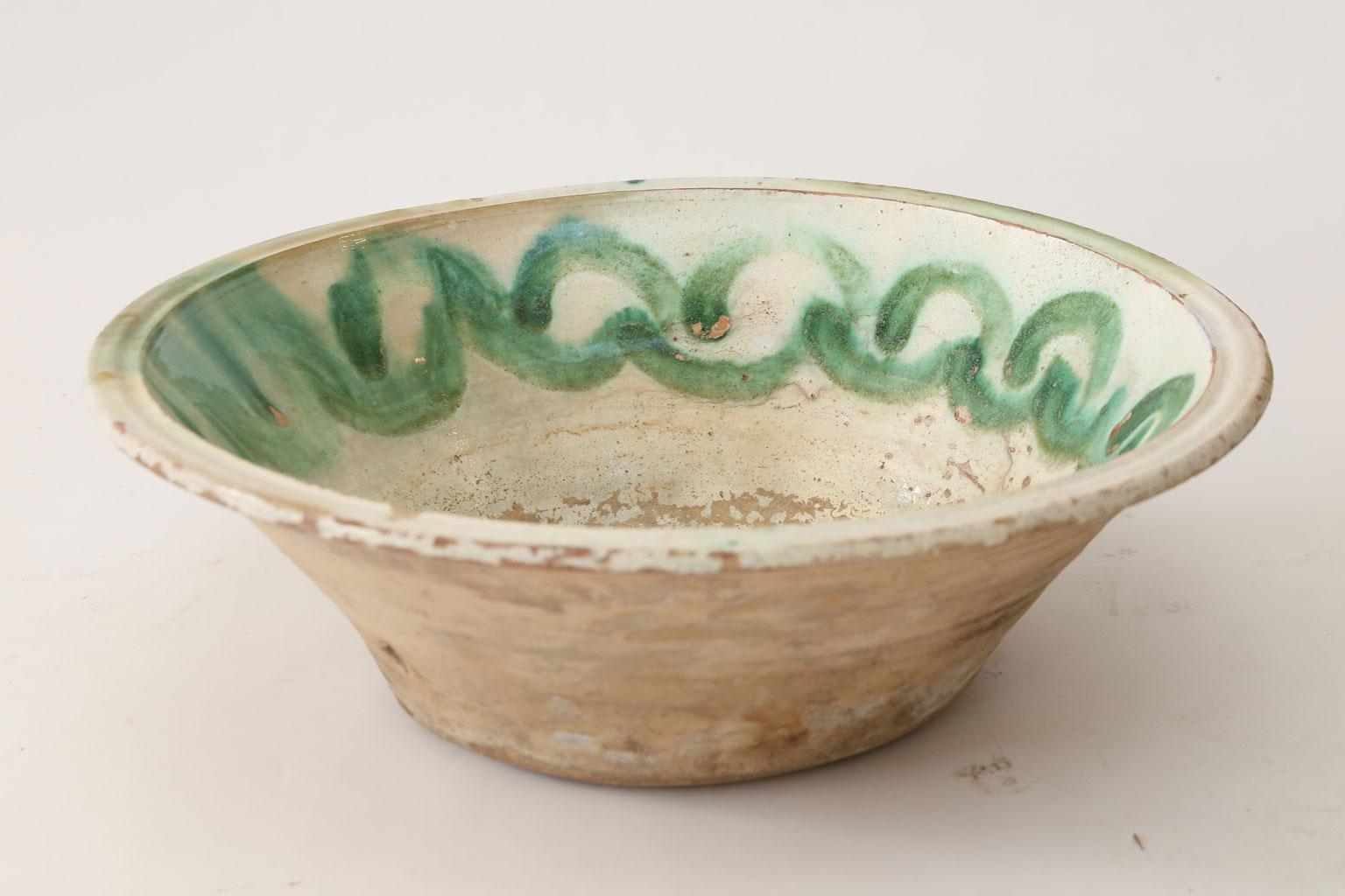 Large 18th century Majolica tian (tin-glazed earthenware bowl) from Provence.