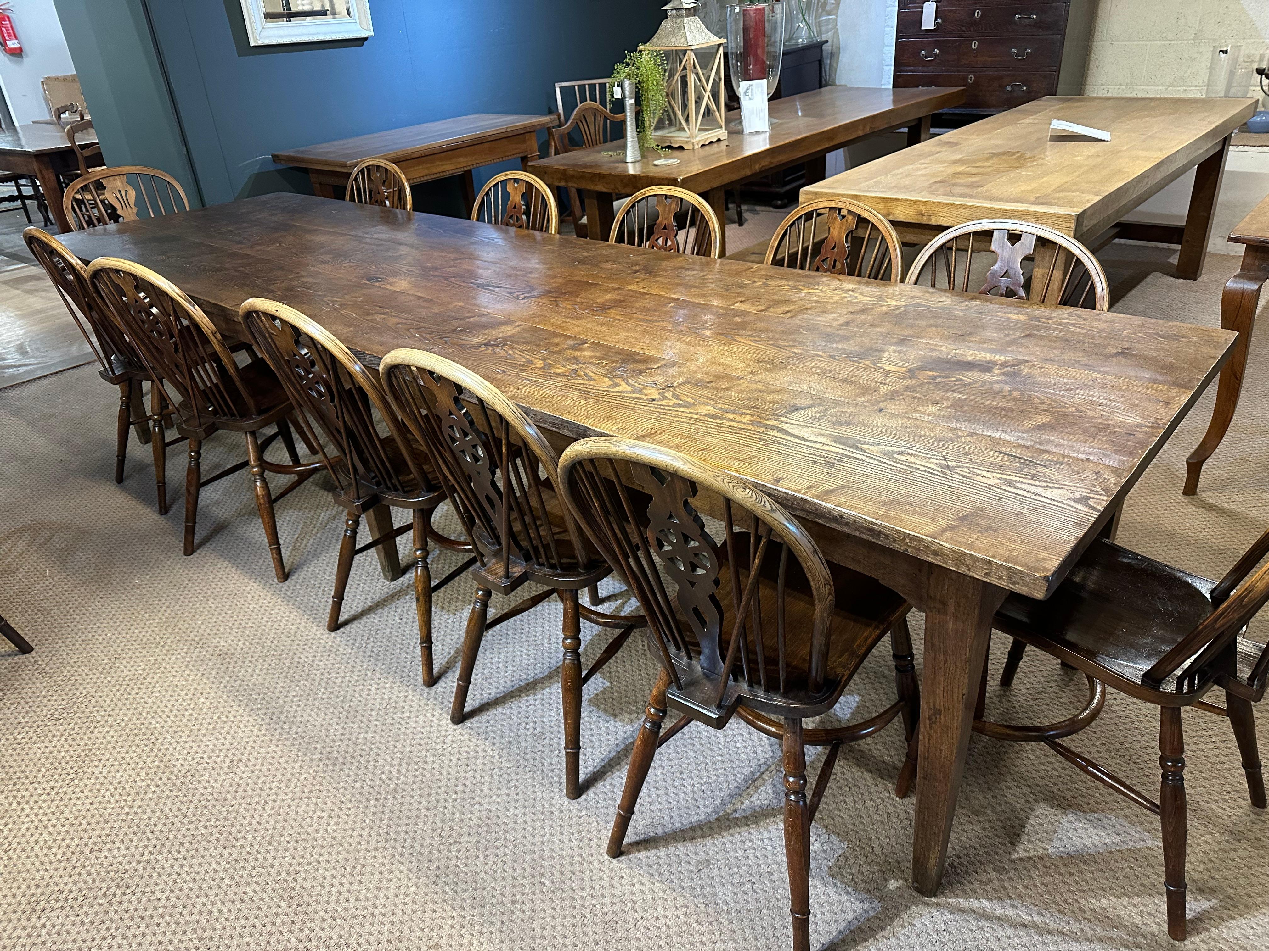 French Large 18th Century Oak/Ash Farmhouse Table For Sale