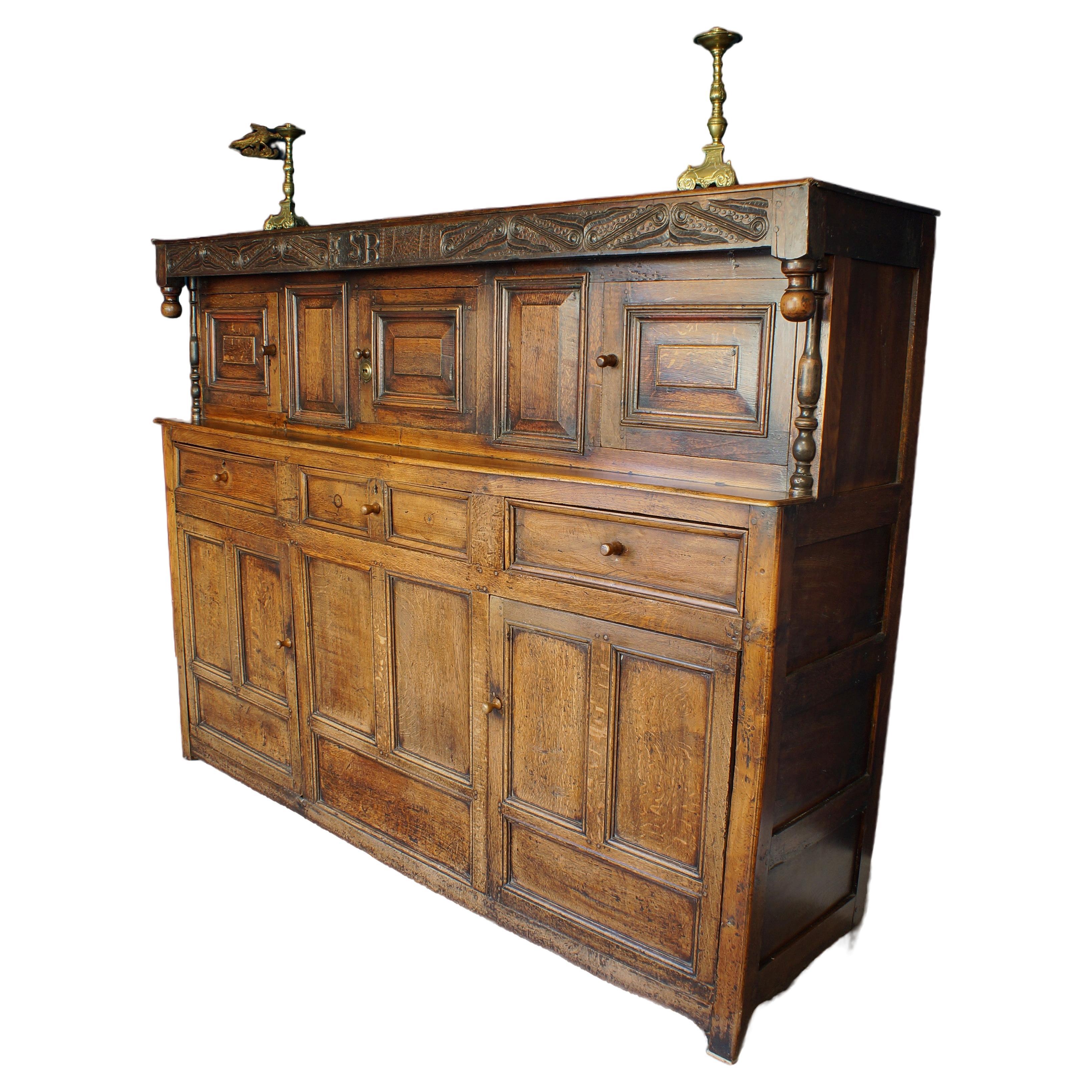 Large 18th Century Oak Cupboard. For Sale